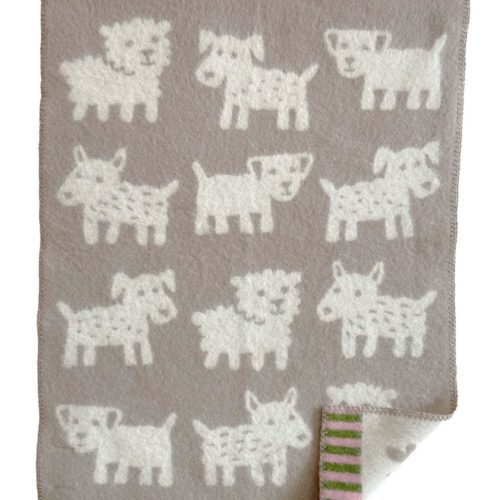 Klippan ullpledd baby hunder beige