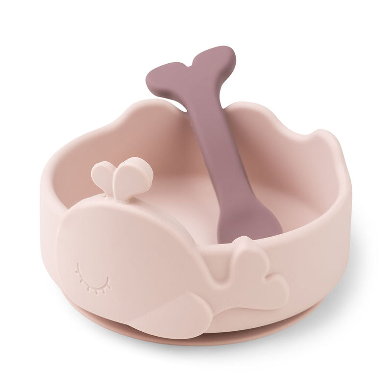 Silicone Stick&Stay bowl & baby spoon Wally Powder