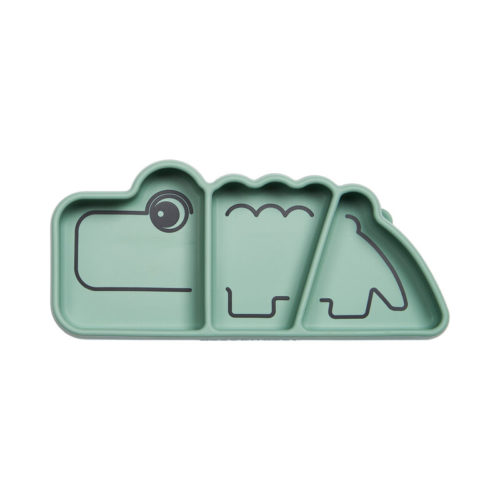 Stick&stay snack plate, Croco, green