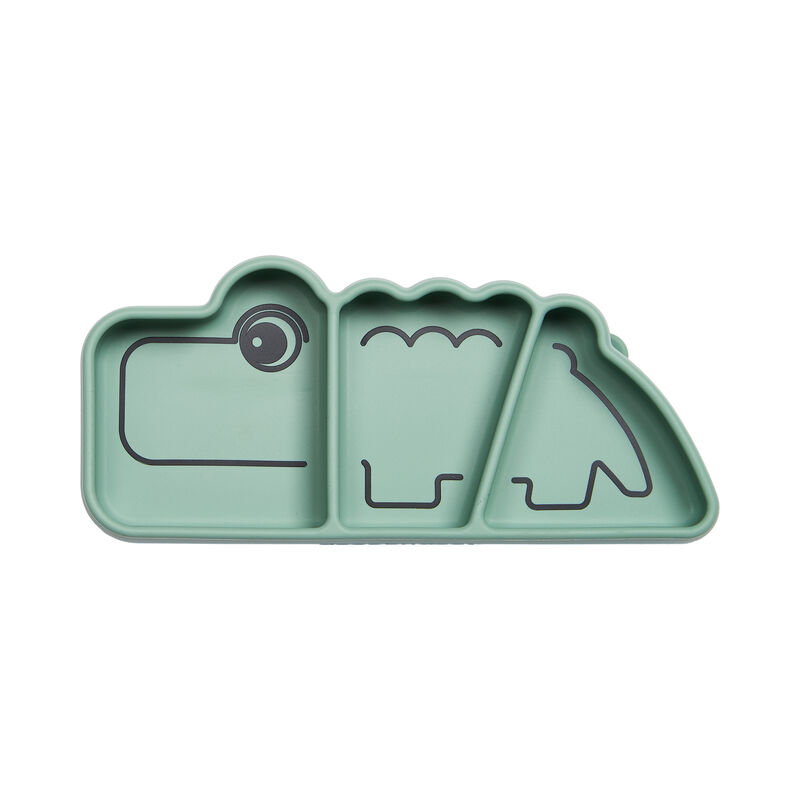 Stick&stay snack plate, Croco, green
