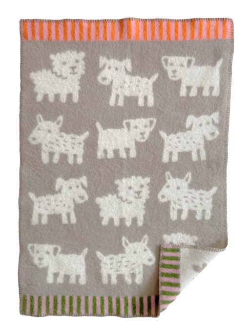 Klippan ullpledd baby hunder beige