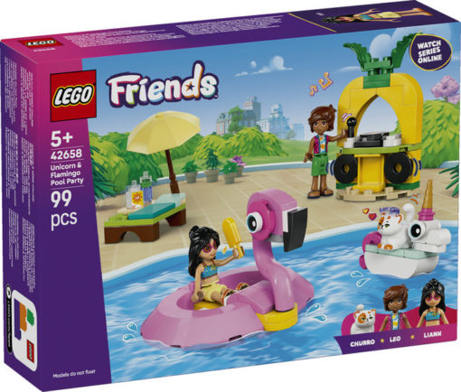 Poolparty med enhjørning og flamingo