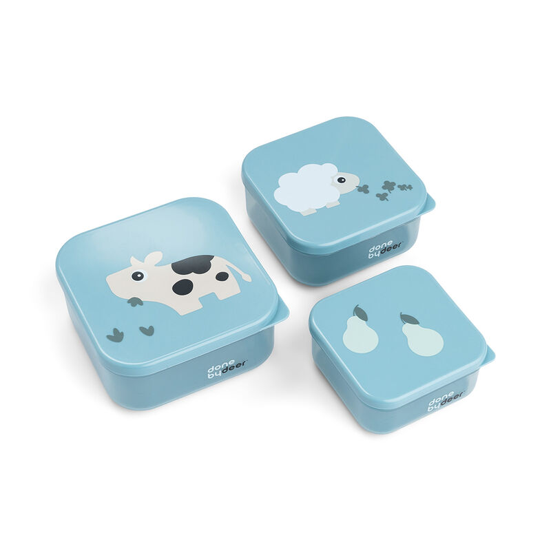 Snack box set 3 pcs Tiny farm Blue