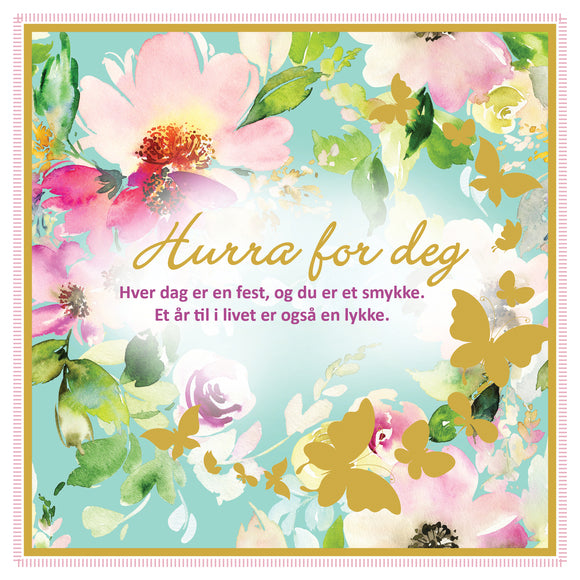 Dobbelt kort "hurra for deg"