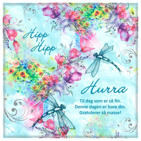 Dobbelt kort "hipp hipp hurra"