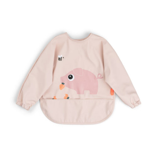 Sleeved pocket bib Tiny farm Powder