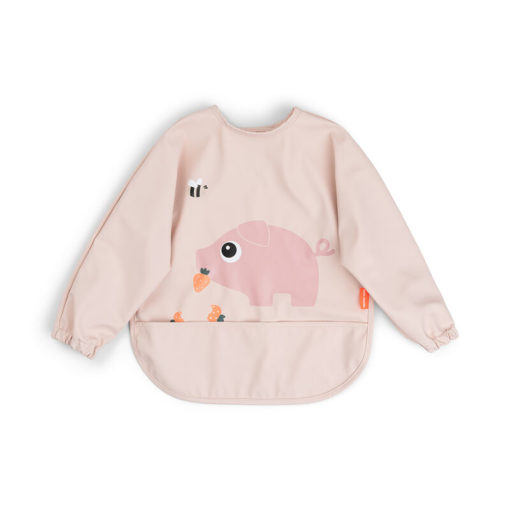 Sleeved pocket bib Tiny farm Powder