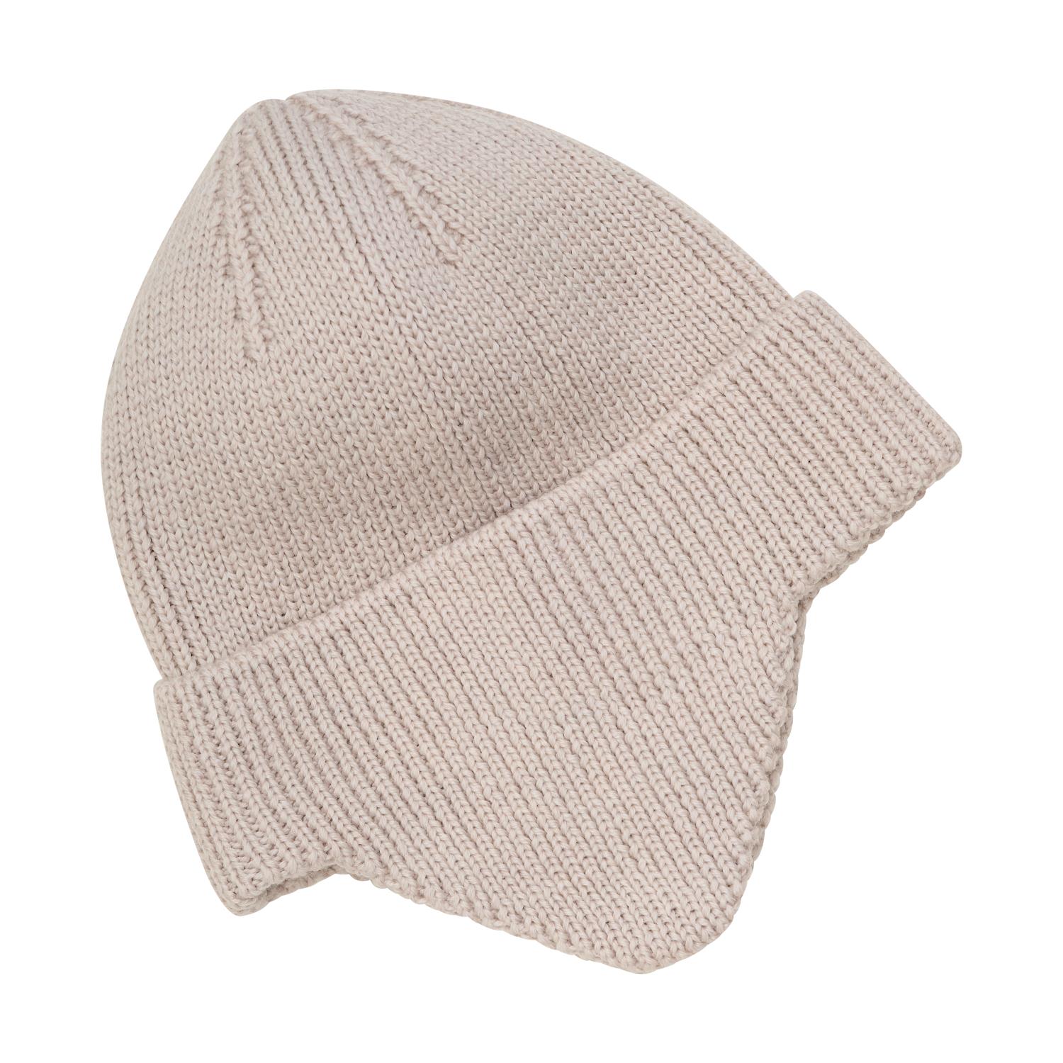 Hat Wool Knit Windstop - Camel Melange