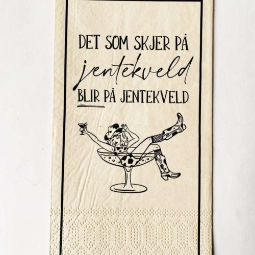 Serviett "Jentekveld – billigere enn terapi"