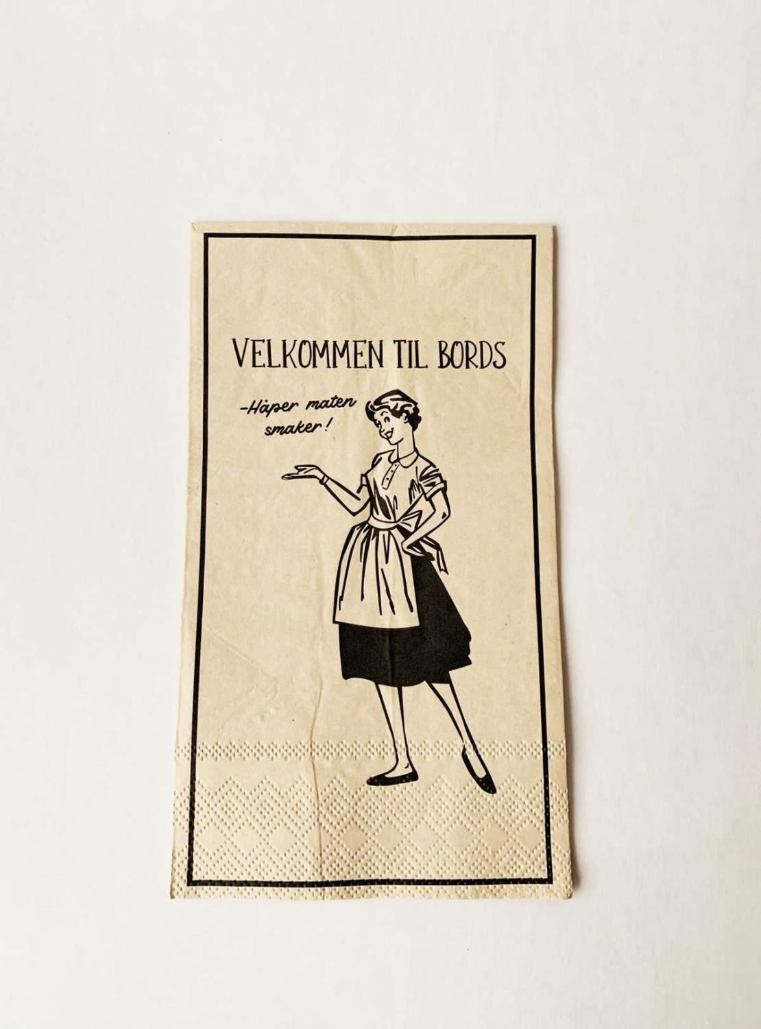 Serviett "Velkommen til bords"
