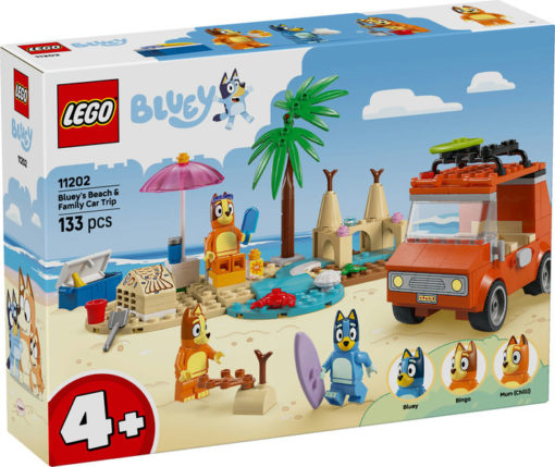 Bluey og familiens biltur til stranden
