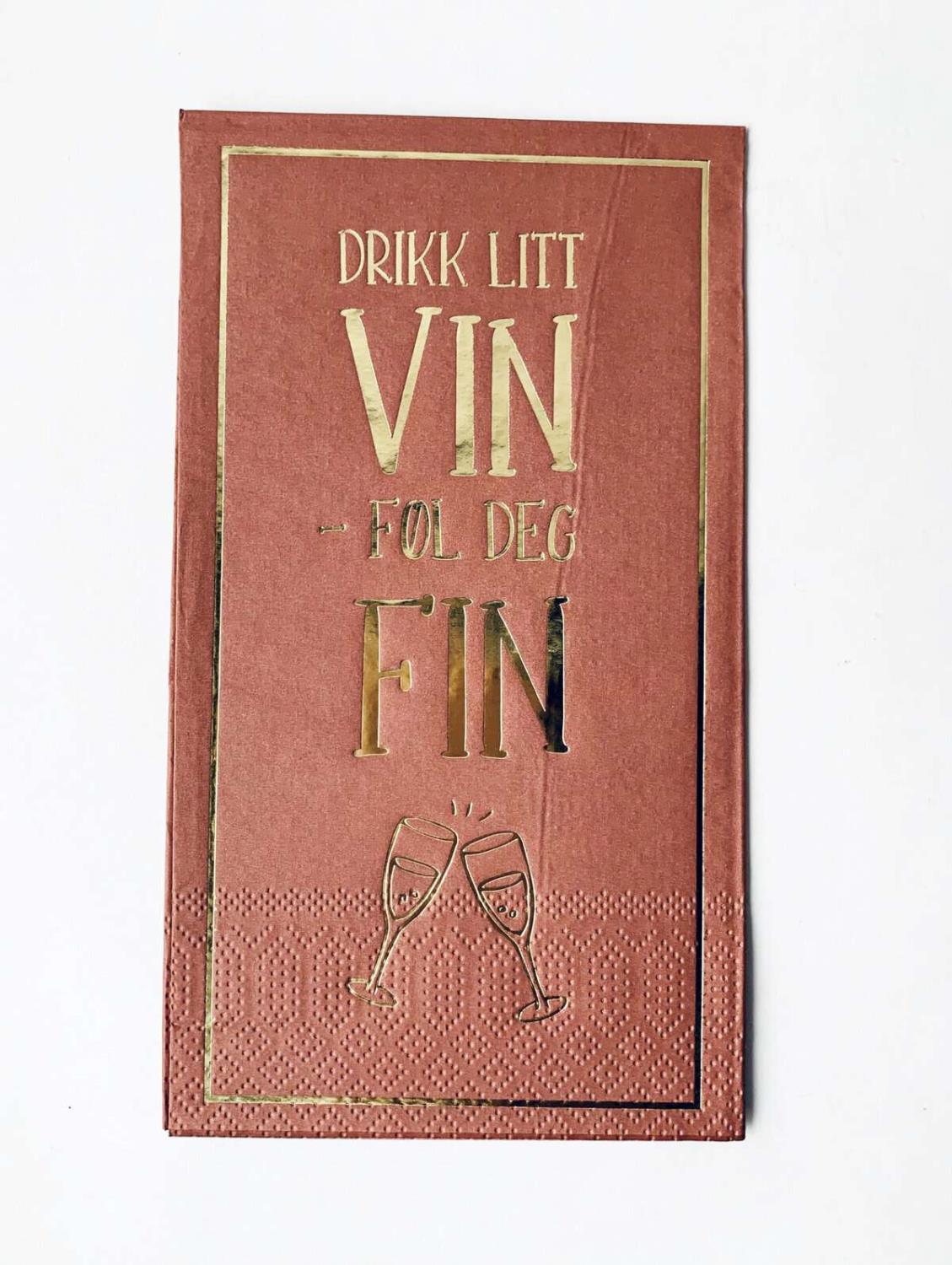 Serviett "Vin – føl deg fin"