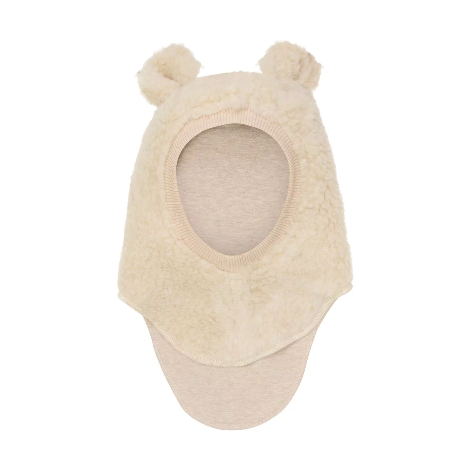 Balaclava Ears Wool Teddy - Cement