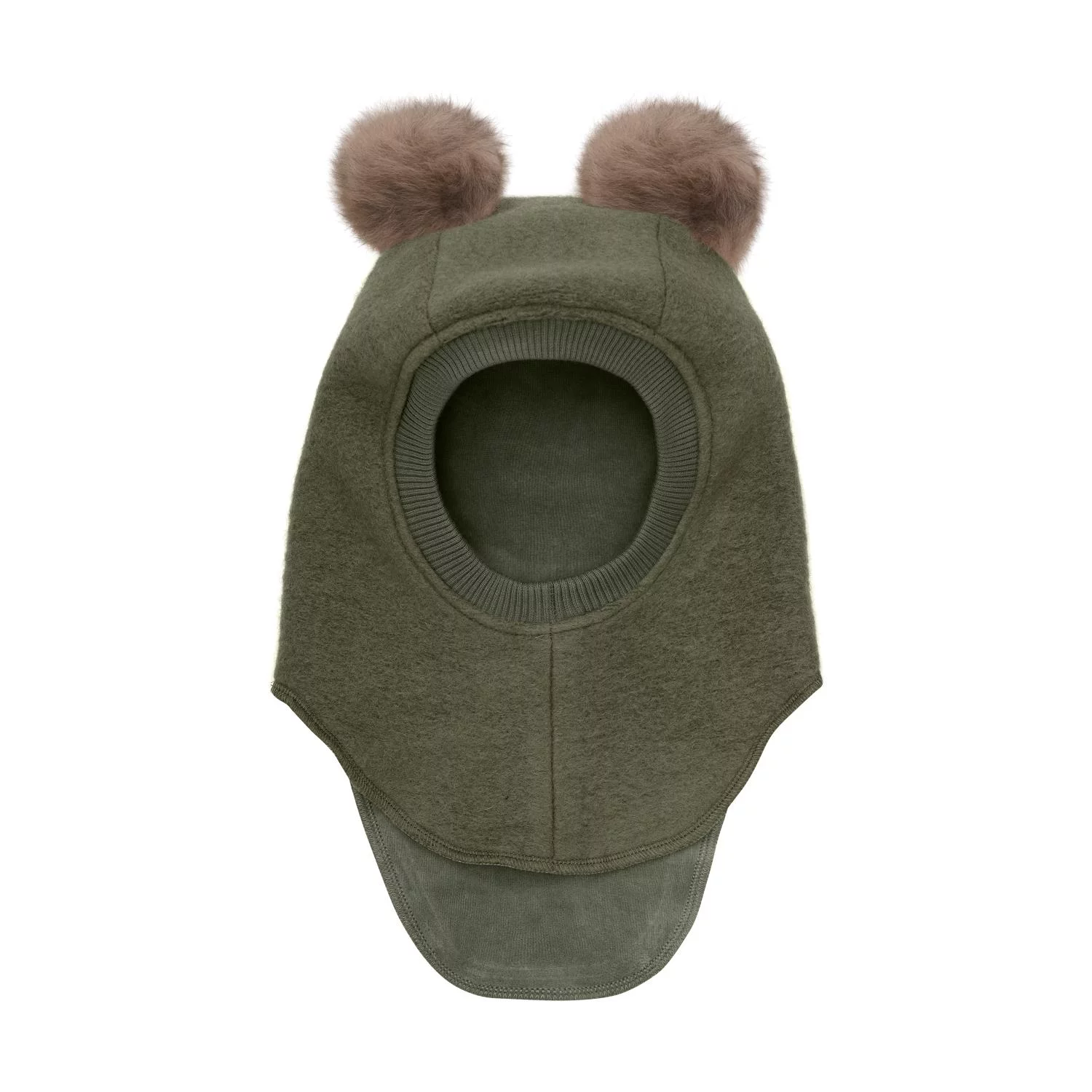 Balaclava Wool Alpaca Pompoms - Beetle