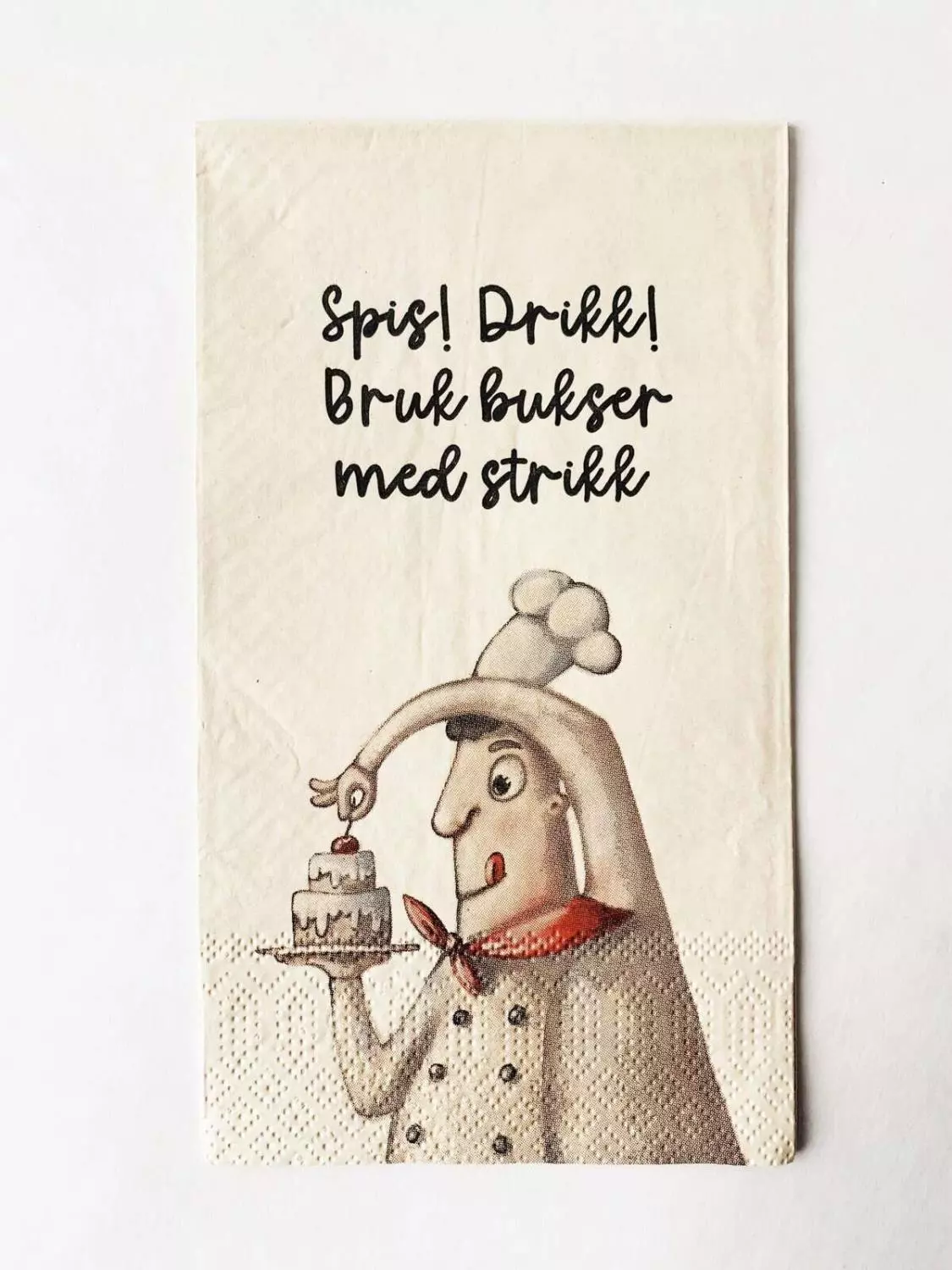 Serviett "bukser med strikk"