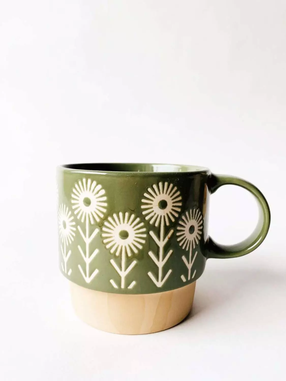 Krus retro blomst grønn