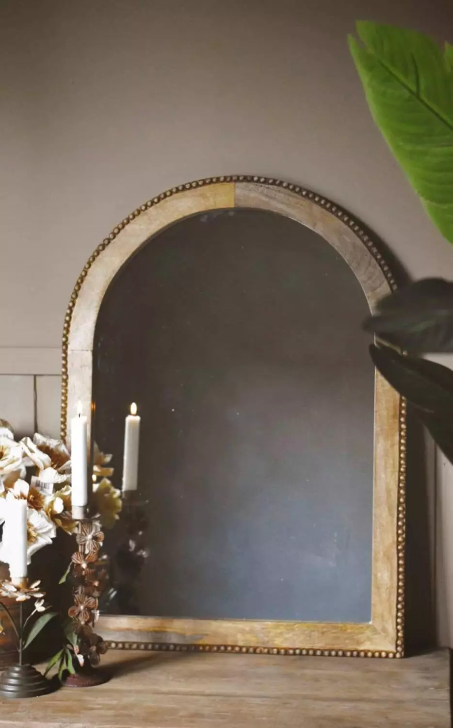 Kaminspeil med kuleramme mangotre