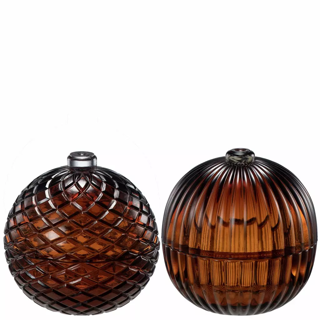 Glasskule dekor 2ass D11 cm dark brown