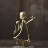 Engel gull på trefot h 10 cm