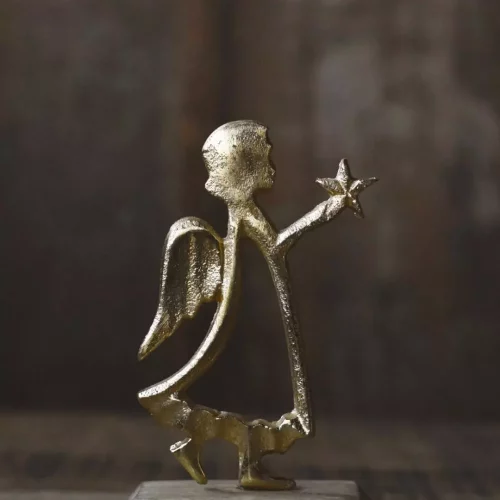 Engel gull på trefot h 10 cm