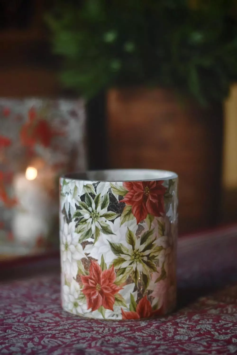 Lysglass krakelert julestjerne 11,5×13 cm