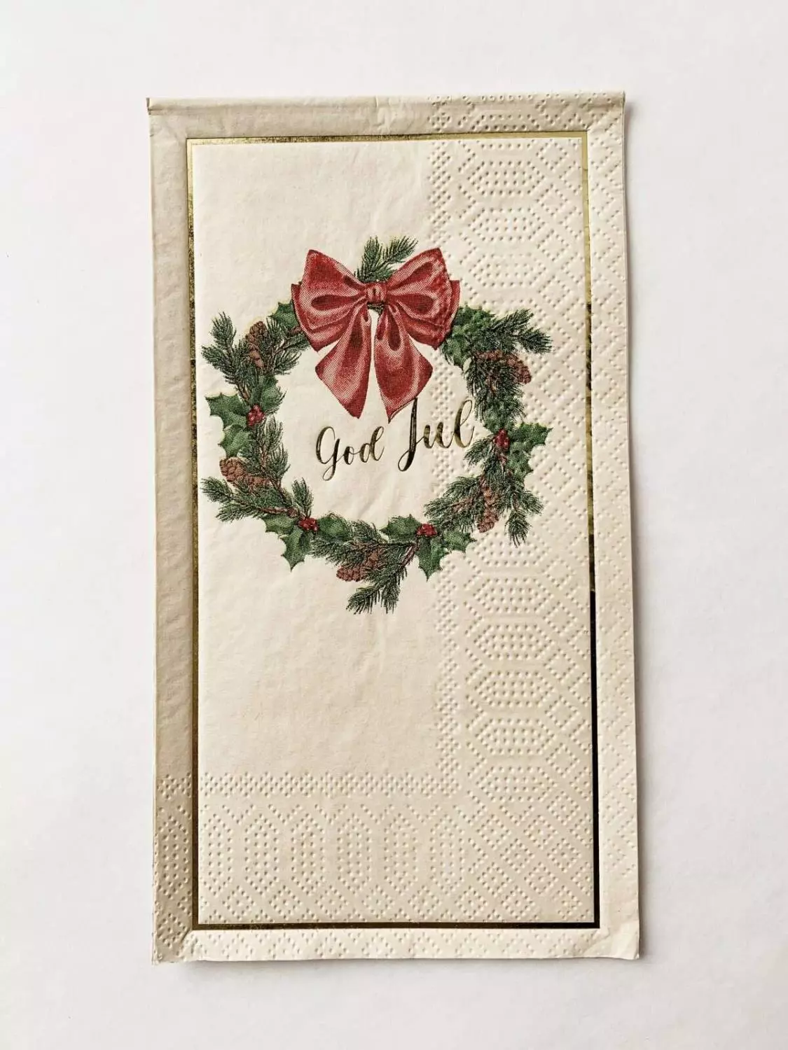 Serviett "god jul» krans