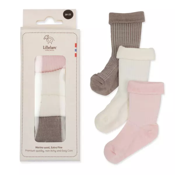 Gavepakke 3 pk. ullsokk Rosa