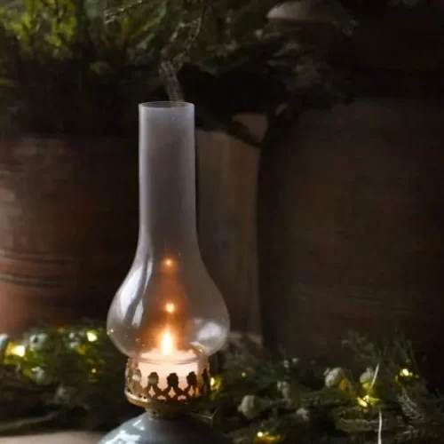 Parafinlampe t-lys h 17 cm grønn