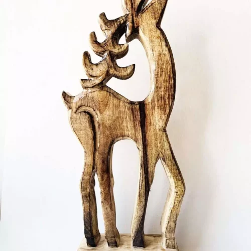 Hjort emaljert brun h 50 cm