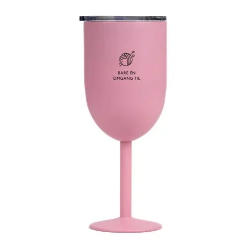 Termo vinglass "Bare en omgang til" rosa