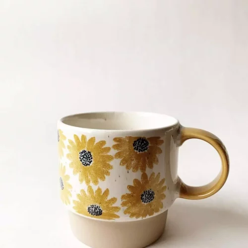 Krus retro Marie gul solsikke