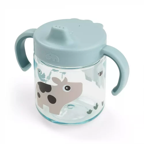Learning spout cup 2-handle Tiny farm Blue