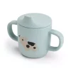 Silicone spout cup 2-handle Tiny farm Blue