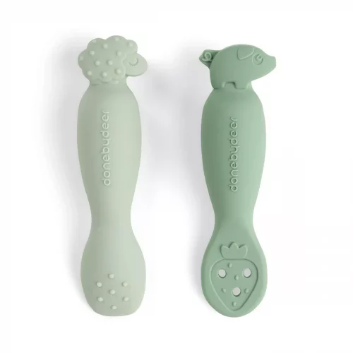 Learning spoon set Tiny farm Green