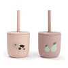 Silicone straw cup 2-pack Tiny farm Powder