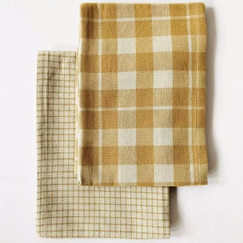 Kjøkkenhåndkle 45x45 sennep