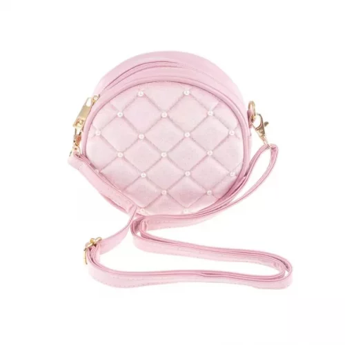 VESKE RUND ROSA M/PERLER TINKA PRETTY PURSE