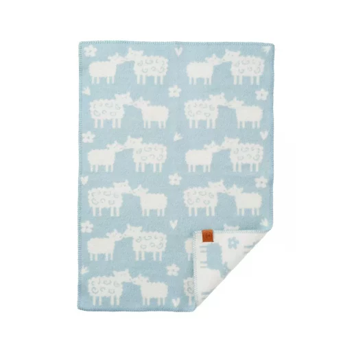 Klippan ullpledd sau blå 65 x 90 cm