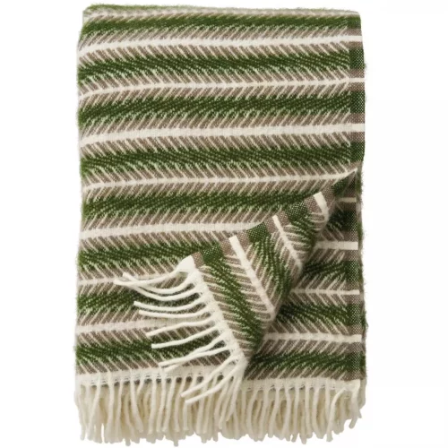 Klippan ullpledd Oscar multi grønn 130 x 200 cm