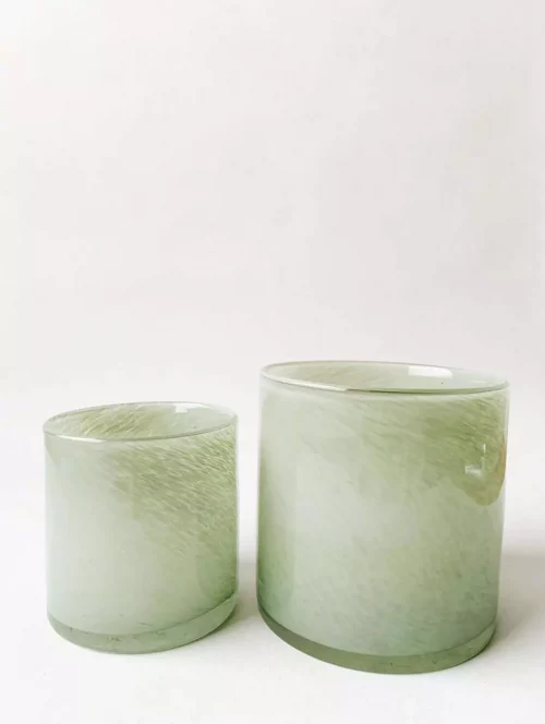 Lysglass munnblåst grønt