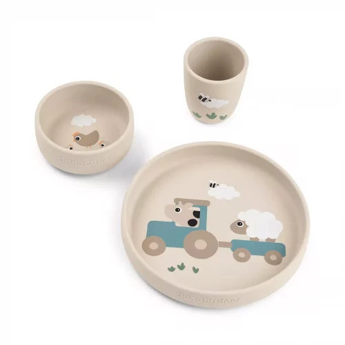 Stick&Stay dinner set Tiny farm Sand
