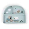 Stick&Stay compartment plate Tiny farm Blue