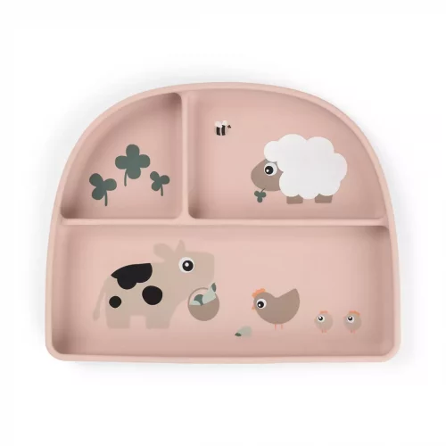 Stick&Stay compartment plate Tiny farm Powder
