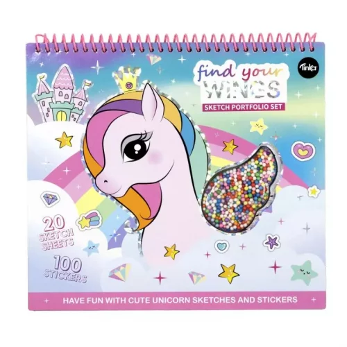 AKTIVITETSBOK UNICORN 26,5X25CM TINKA