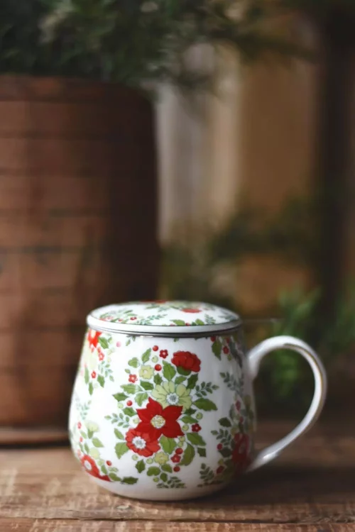 Krus m lokk og sil gaveeske juleblomster