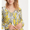 KAFFE KAmaja Amber Blouse, mønstret bluse, gul
