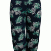 Ciso Jersey pants, marineblå/grønn mønstret capri