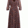 Vila Vimaisapaisa midi 3/4 sleeve dress, puce/puce print