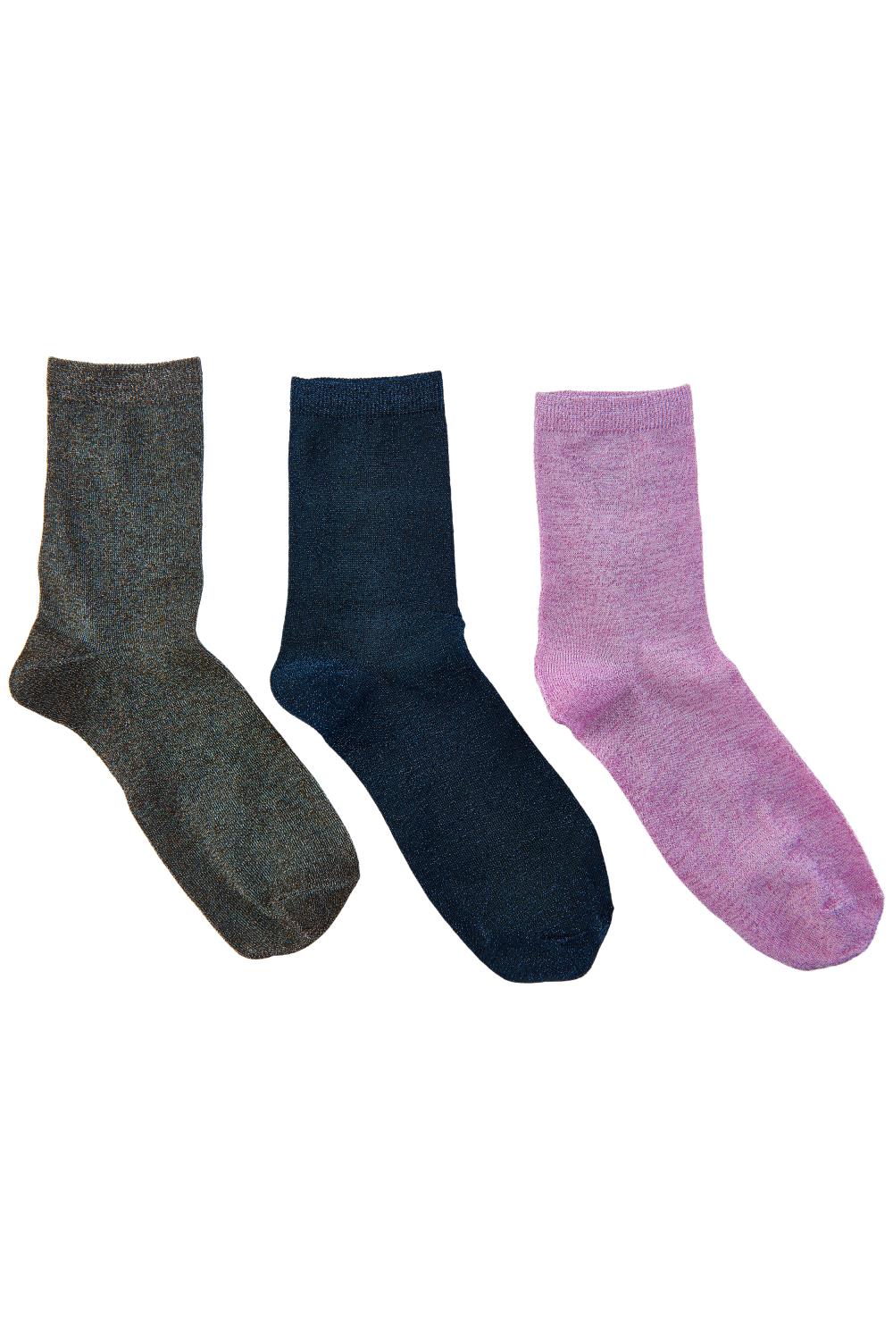 Nümph Kingcity 3-pack glitter sock, multicolor