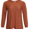 Ciso mønster strikket genser, gylden brun